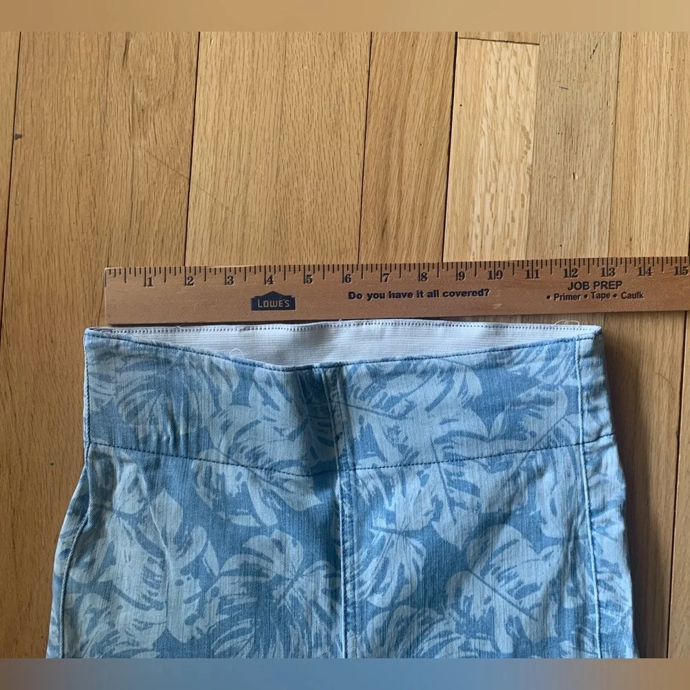 Show me your Mumu Blue jeans flare bell bottom M jeans palm pattern - Picture 5 of 8